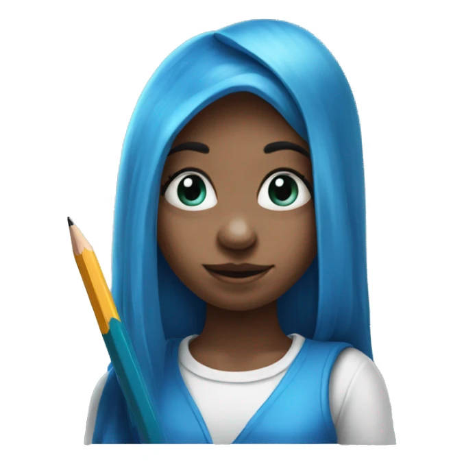 Girl Smurf with pencil  sticker