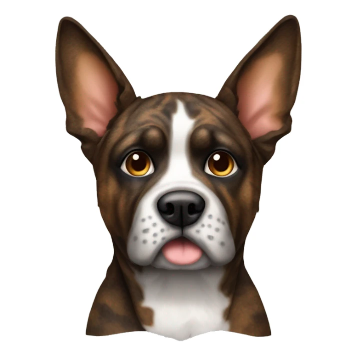 Brindle furry dog with brindle fur pointed ears  sticker