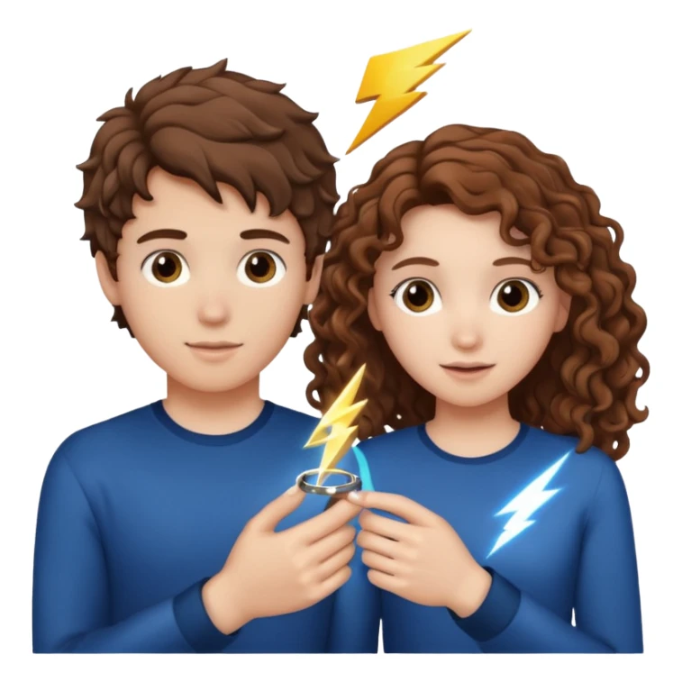 a 15 year old white girl with brown curly hair but she has lightnings in it with a brown haired white boy who gave her a promise ring sticker