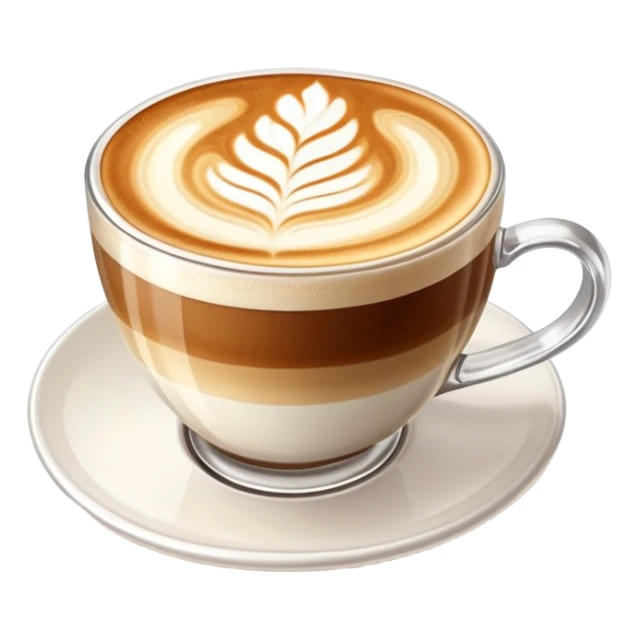 expensive artisanal latte in a cafe from upward view perspective, latte art, fancy coffee drink sticker