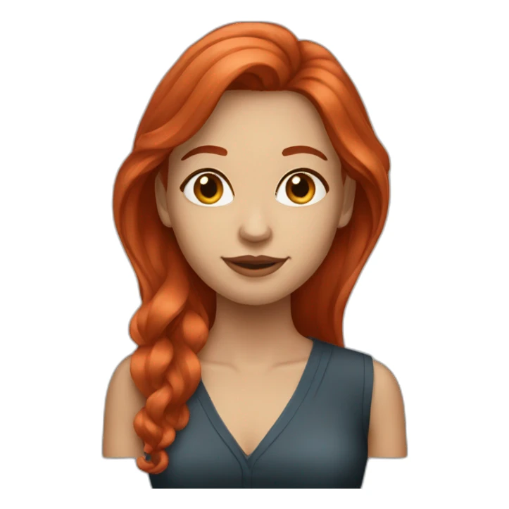 red hair woman elegant with long hair sticker