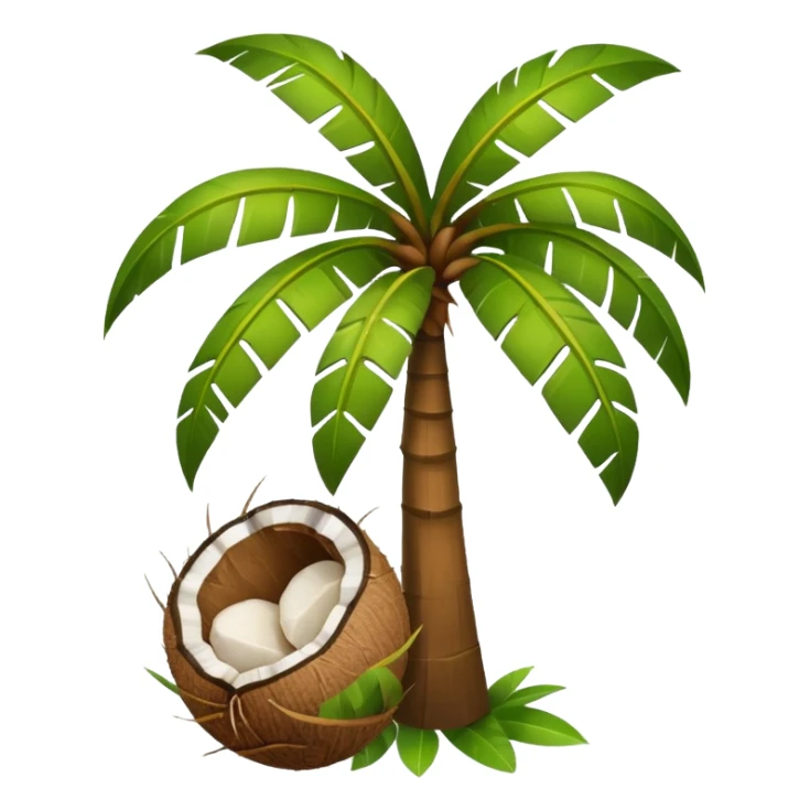 Counut tree with  coconutwhite background sticker