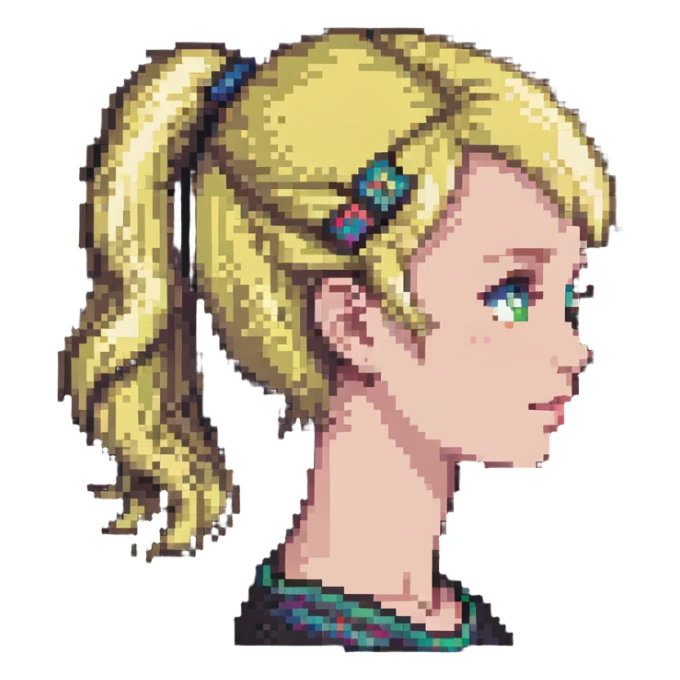 blonde girl's head sticker