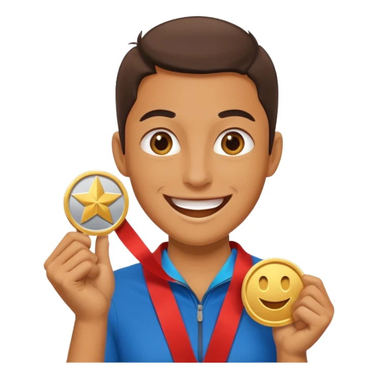 Person Winning a medal SUPER happy sticker