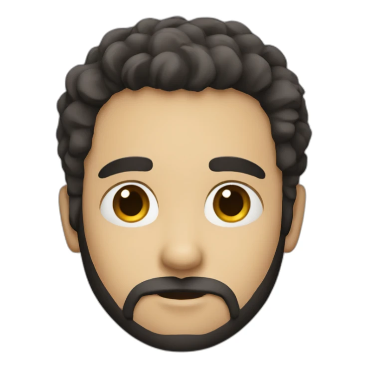 a small white guy with dark hair and a little beard sticker