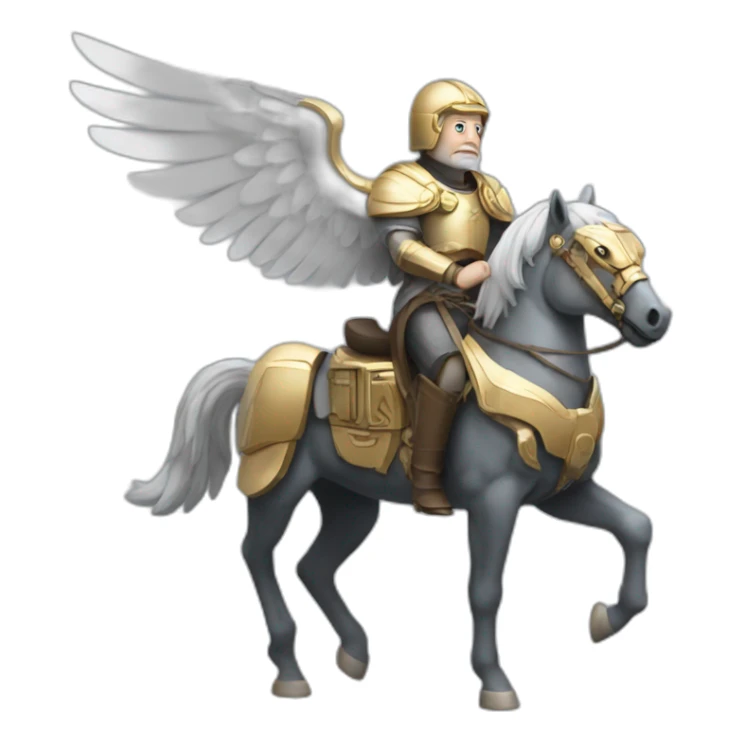 Aristotle riding mech horse with wings sticker