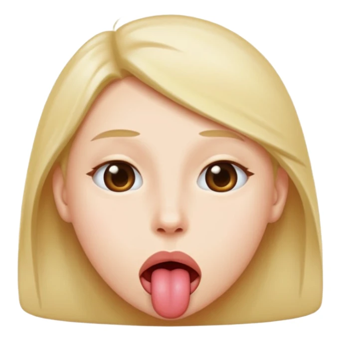 Calm face but tongue sticking out  sticker