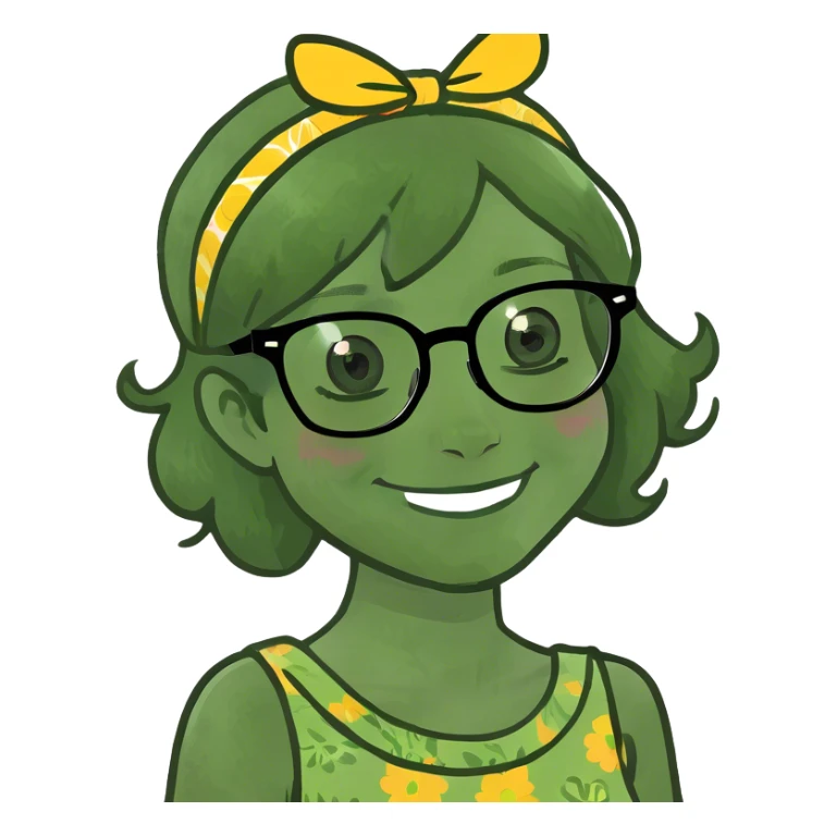 smiling girl in glasses sticker