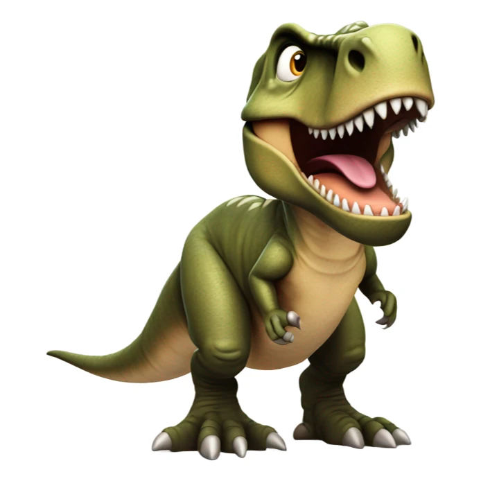 T-Rex in anticipation in a movie screen sticker