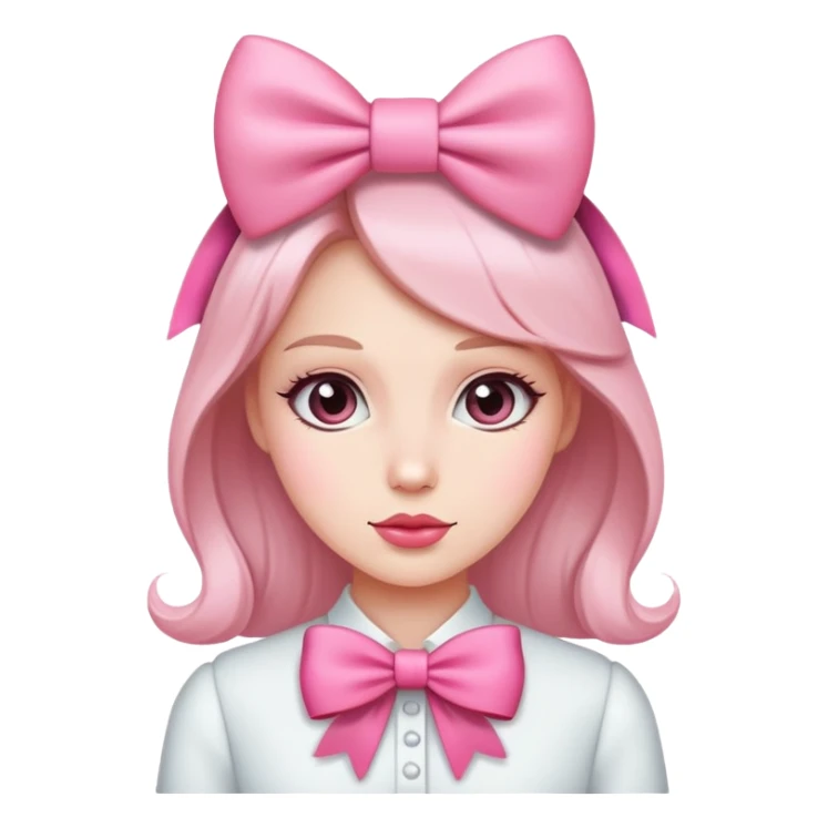 Lady with pink bow  sticker