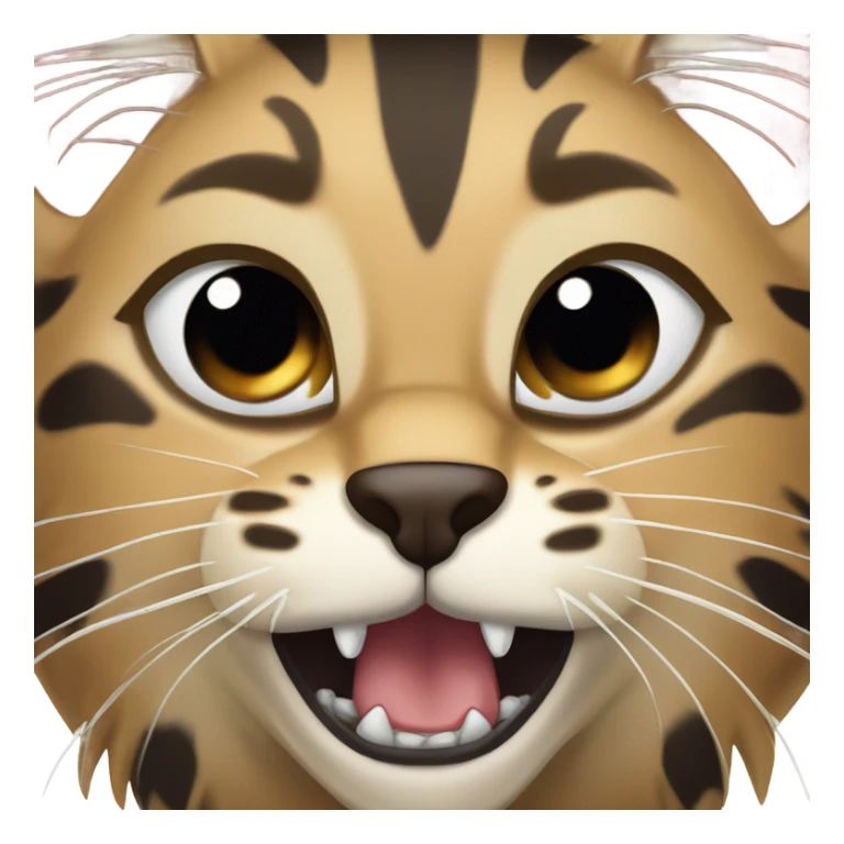 Extremely angry Savannah cat with jaws open and about to attack  sticker