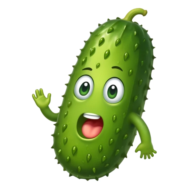 Anxious sweaty pickle with little feet  sticker