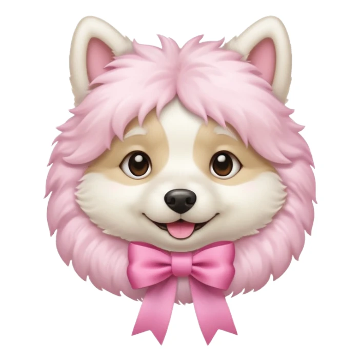 white dog with pink ribbon sticker