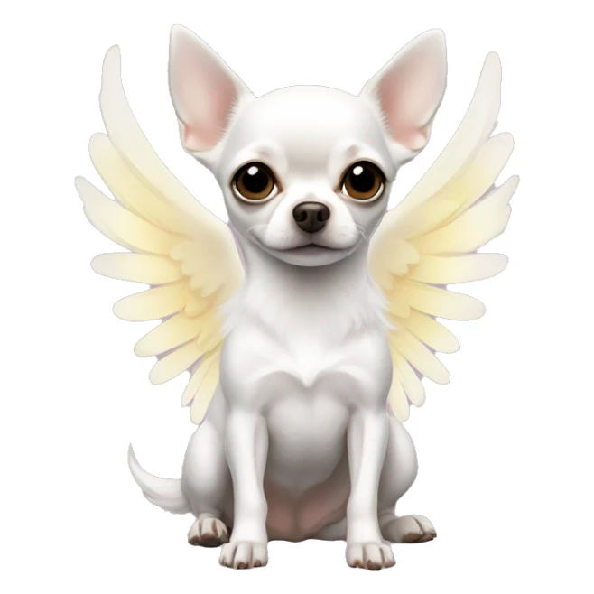 White Chihuahua with angel wings sticker