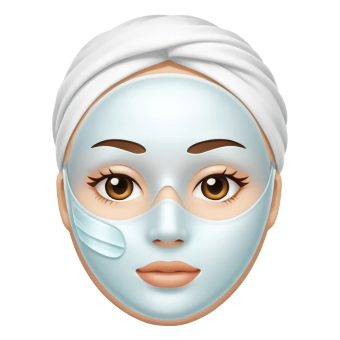 a white skincare beauty mask pack for face, without face, just only product sticker