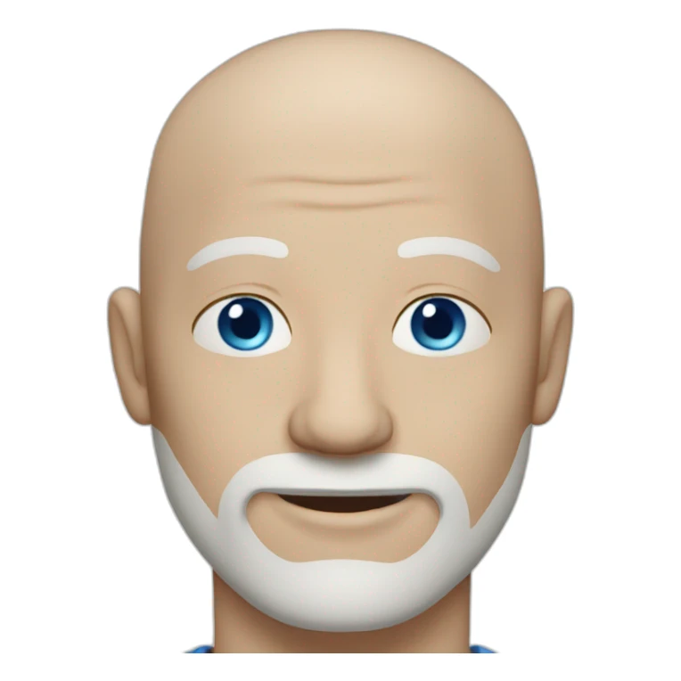 bald older white man blue eyes  sticker