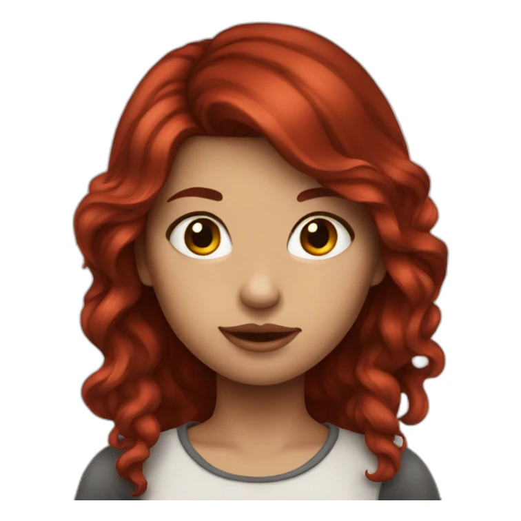 pretty dark red hair girl sticker