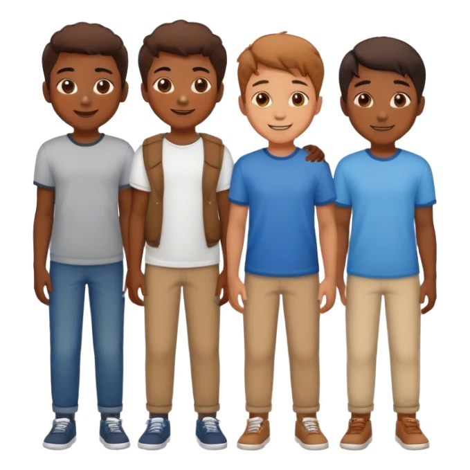 smiling boys in casual outfits sticker