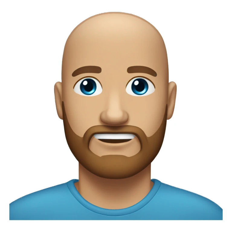 Bald headed tan skin man with blue eyes with thick brown beard sticker