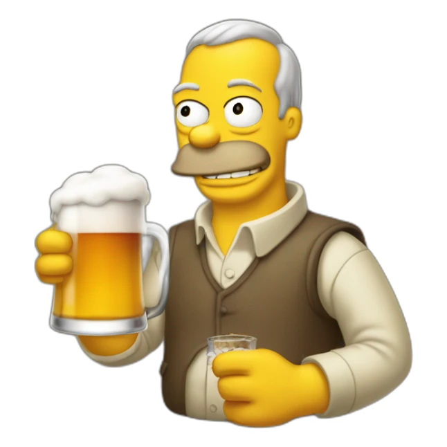 Homer sipson qui bois une bière sticker