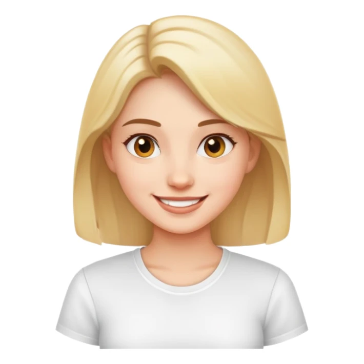 smiling girl in white shirt sticker