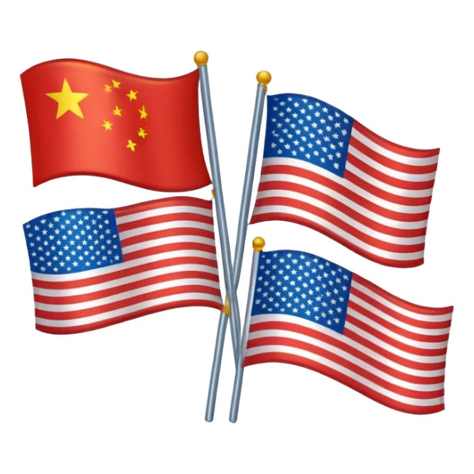 chinese korean and american flags blended together as one sticker