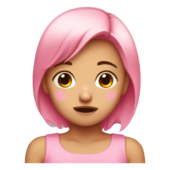 cute and pink girl crying  sticker
