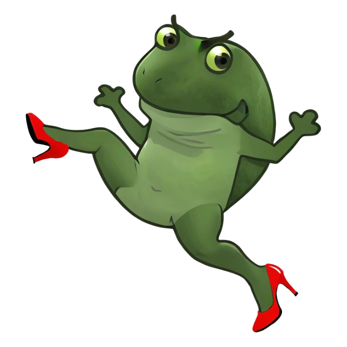 Bufo wearing high heels  and kick sticker