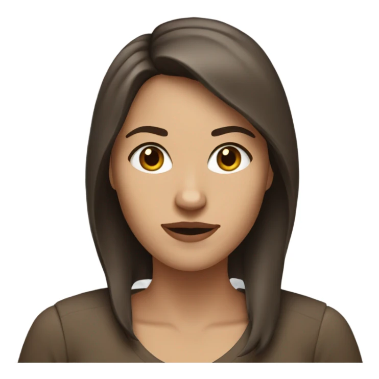 woman with brown shoulder length hair, who is also a wolf sticker