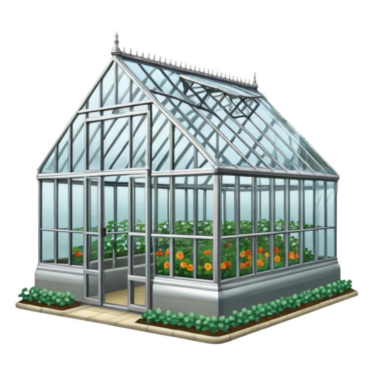 a big glasshouse in a garden (kew garden) sticker