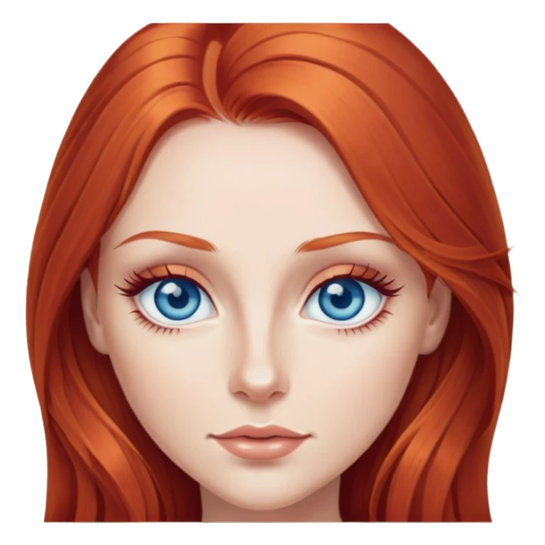 Woman long red hair blue eyes long eyelashes sticker