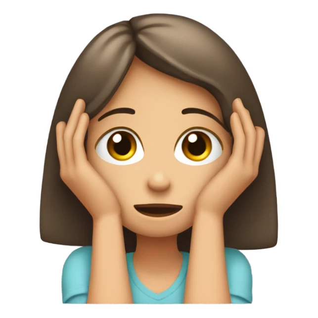 Embarrassed girl with hand over face sticker