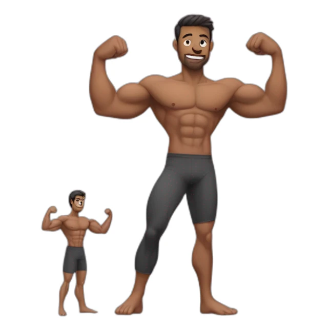 one muscular anm and one skinny arm sticker