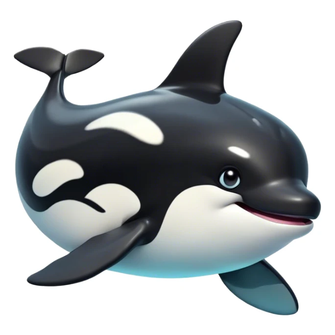 Cinematic Comical orca Portrait Emoji, Head tilted dramatically with an exaggeratedly shocked expression, featuring a sleek black-and-white body with wide, comically expressive eyes full of playful disbelief and animated flippers, Simplified yet hilariously expressive features, highly detailed, glowing with a slightly sassy oceanic glow, high shine, dramatic yet playful, stylized with an air of cheeky marine mischief, soft glowing outline, capturing the essence of a meme-worthy orca that looks ready to make waves with its hilariously dramatic antics! sticker