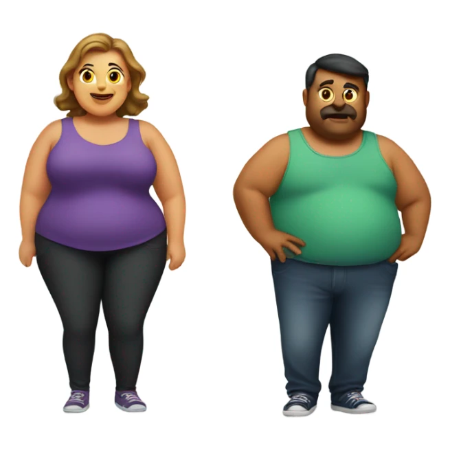 Fat couple sticker