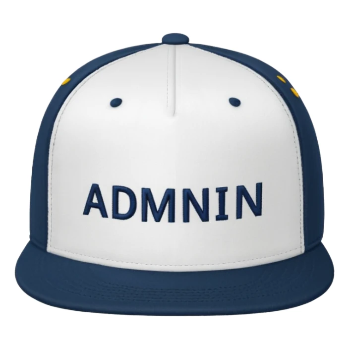 admin hat withe the words admin on hat sticker