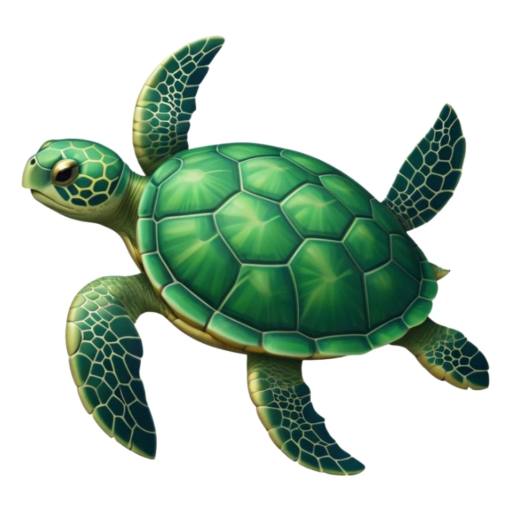 A turtle slowly moves its head side to side, curious and calm under the sea sticker