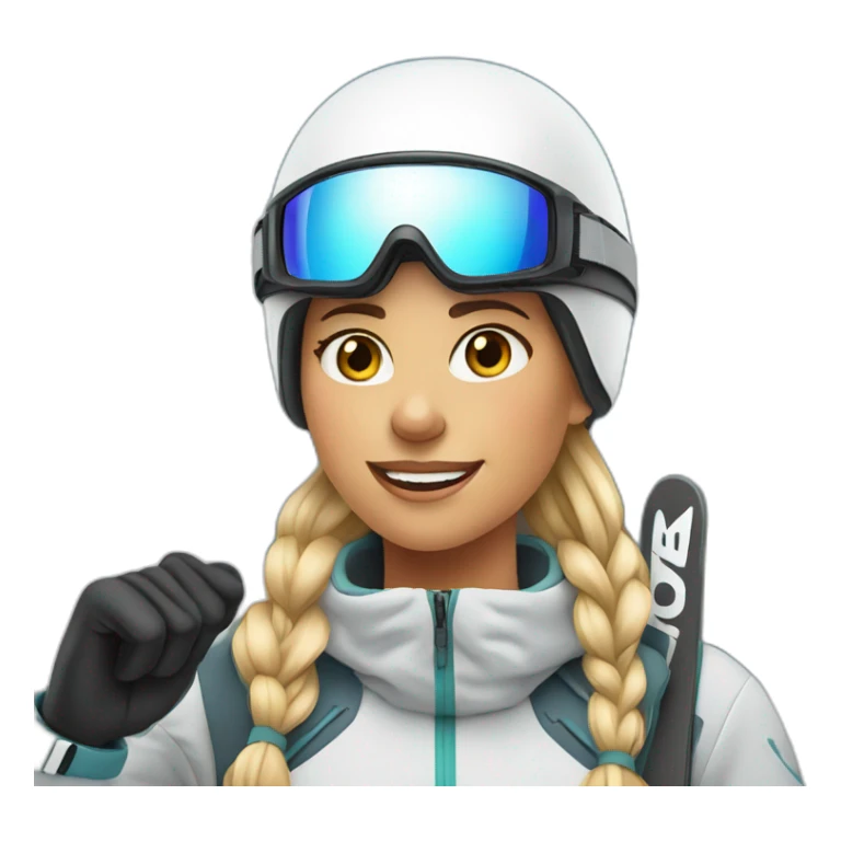 free style female skier on the alps sticker