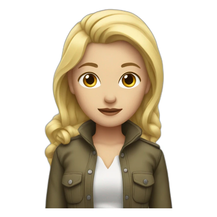 Blonde girl with jacket tied around her waist sticker