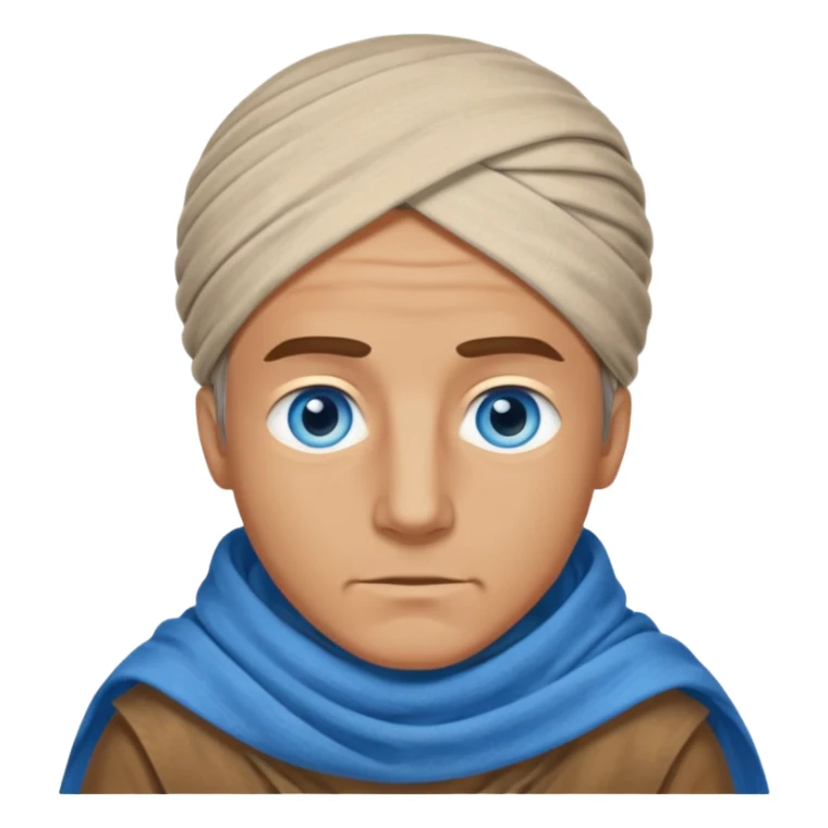 blue eyed desert man cowered with cloth sticker