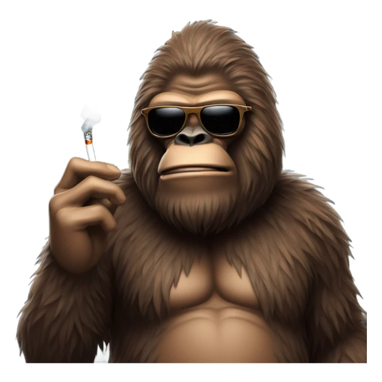 Bigfoot smoking with sunglasses sticker
