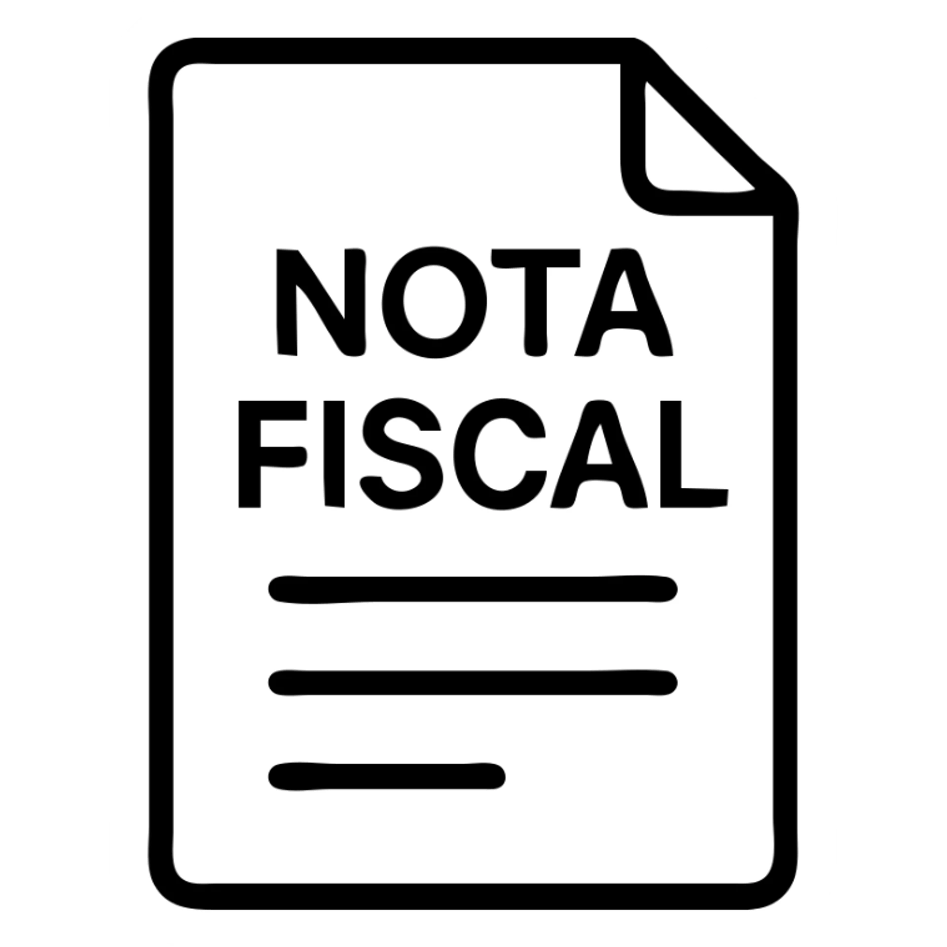 white paper tax document with the text NOTA FISCAL, clean and official look, suitable for an icon sticker