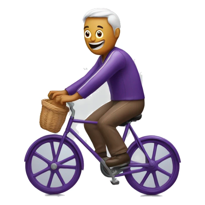 Man riding bike made out of eggplants sticker