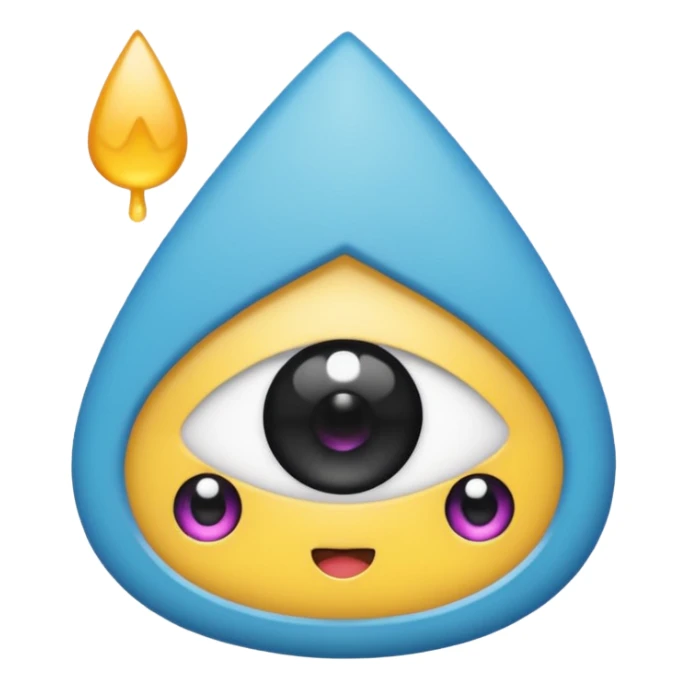 kawaii pincel con ojos sticker