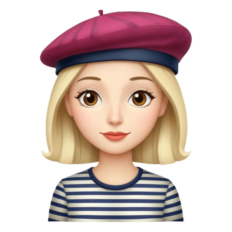 Parisian woman with beret and striped shirt sticker