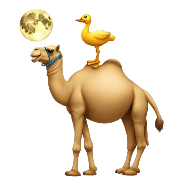 camel dressed as a duck tap dancing on the moon  sticker