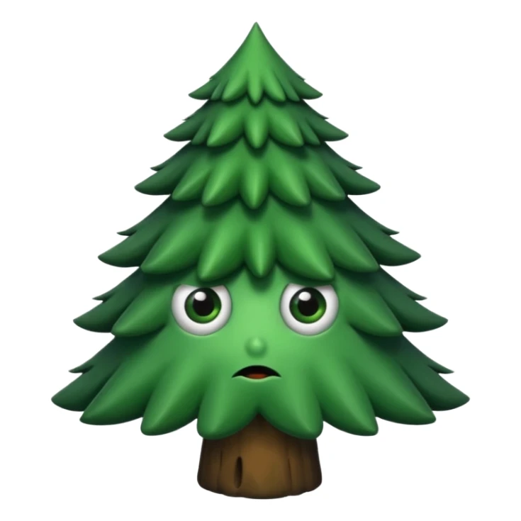 sapin avec deux gros yeux noirs, pas de bouche sticker