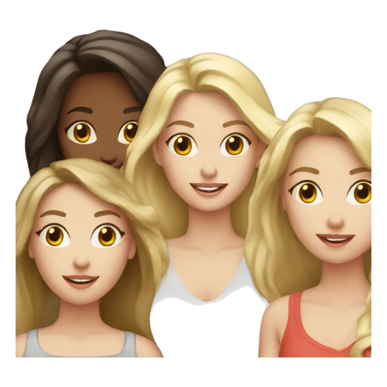 2 blonde girls and 1 brunette girl sticker