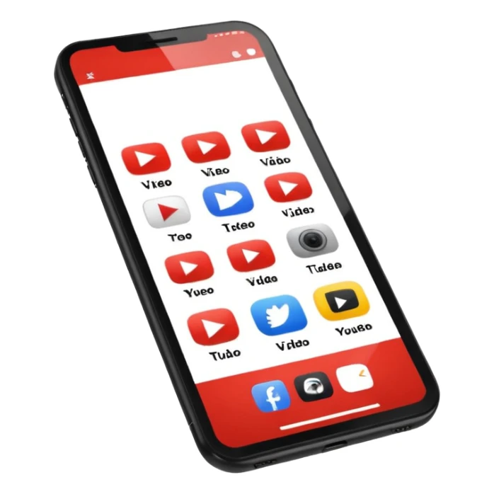 Phone on YouTube app showing video sticker