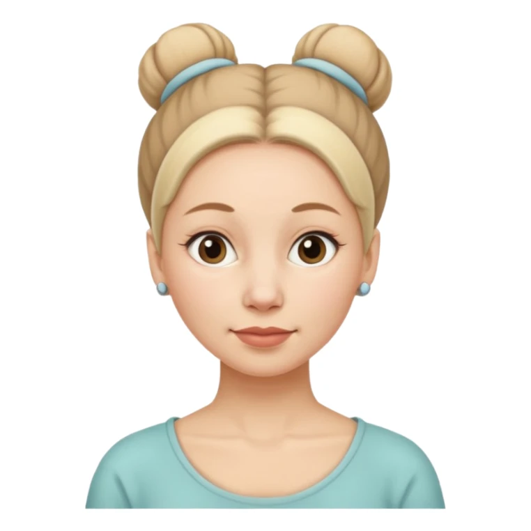 a woman, with a bun, mid 60, wearing a tracheostoma sticker